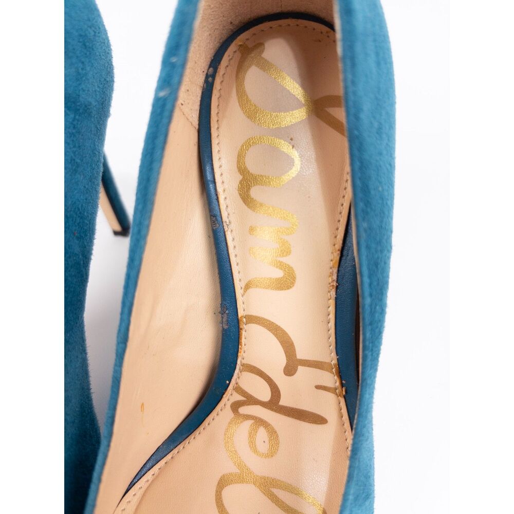 Sam Edelman Hazel Womens Teal Blue Suede Pointed Toe Stiletto Heels Pumps Size 5 - Picture 8 of 9